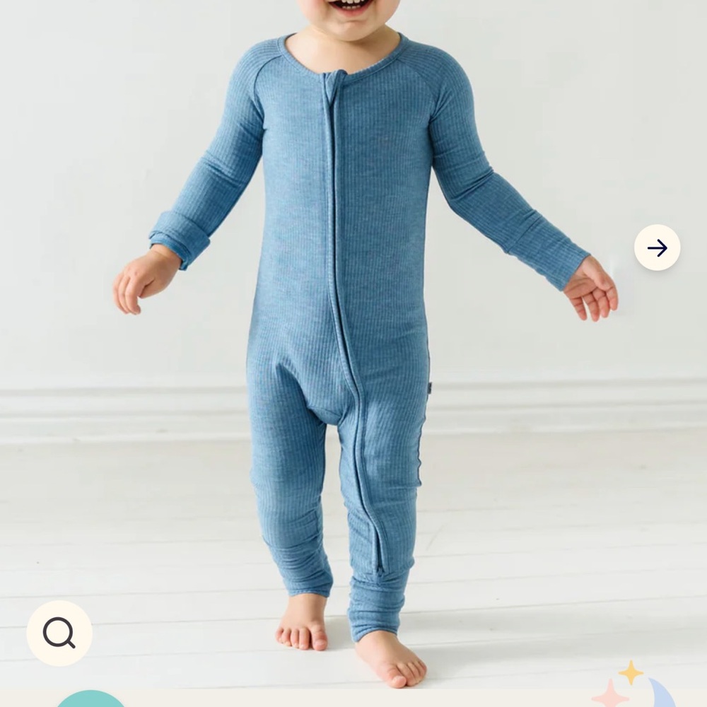 Little Sleepies Ribbed Zippy Heather Blue Size 2T (NWT)